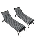 2 PCS Set Outdoor Lounge Chair Cushion Replacement Patio Seat Cushion Grey Sale to Temu is 65852564