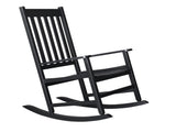 Outdoor Wood Rocking Chair, Wooden Patio Rocking Chair with Comfortable Backrest, Weatherproof Patio 23489524
