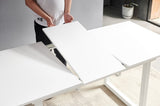 white color,Square Extendable Dining Table with metal leg,Modern Space Saving Kitchen Table for W234P181671