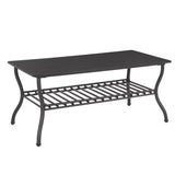 Modern Style 3-Piece Coffee Table Set Rectangle Coffee Table with 2 Square End Side Table Retro W2167142630