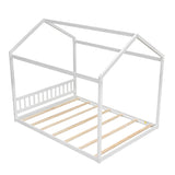 Queen Size Wooden House Bed with Headboard,White WF296086AAK