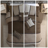 7 Piece Faux Suede Comforter Set Brown Cal King B03596969