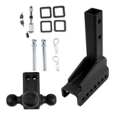 Adjustable Trailer Hitch 18,500 lbs 2" Receiver 6" Drop/Rise Tow Hitch Tri-Ball Trailer Kit Black 06953656