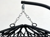 Foldable Hanging Egg Chair with Stand, HDPE Rattan Wicker Swing Chair with Cushion, Heavy Duty Frame 88067295