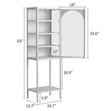 Metal Glass Door Display Storage Cabinet - 5-Tier Cube Bookshelf Storage Cabinet with 3 Adjustable W2735P186328