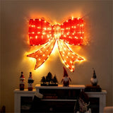 37" Christmas Bow Decoration 150 Warm LEDs, Red Fabric, Weatherproof, 2 Hanging Rings, Easy 91380992