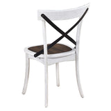 2 Pieces Set Dining Side Chair Rustic Modern Farmhouse Design Retro Design With Metal X Design W2537P211113