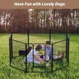 ZNTS Dog Playpen Indoor Outdoor, 24" Height 8 Panels Fence with Anti-Rust Coating, Metal Heavy Portable W1134142990