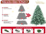 Artificial 5ft Blue green Tint Christmas Tree with 854 PE/PVC Mixed Branch Tips, memory wireiron 97648024
