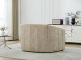 31.3"W Tufted Pumpkin-Shape Accent Chair,Comfy Upholstered Reading Chair,Chenille Armchair for W3189P538192