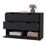 Dillon 4 Drawers Dresser, Chest of Drawers with 2 Cabinets B128P148697