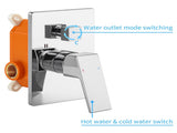 Rain Shower System Chrome Tub Shower Faucet Set 10 Inch Square Rainfall Shower Head with Handheld 92941263