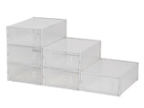 Shoe Storage Boxes 6 Pack Clear Plastic Stackable - White 43244140