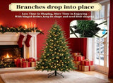 6ft Wide Christmas Tree with 300 Warm White LEDs 2345 Tips Hinged Design 36054642