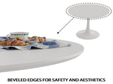 31.5" White Round Dining Table, Tulip Table Kitchen Dining Table 2-4 People with MDF Table Top & 20762417