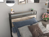 Twin Bed Frame, Storage Headboard with Charging Station, Solid and Stable, Noise Free, No Box Spring W2129P272269