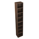 ZNTS 8-Tier Media Tower Rack, CD DVD Slim Storage Cabinet with Adjustable Shelves, Tall Narrow Bookcase W1781105107