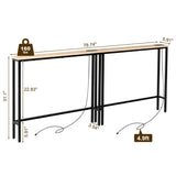 2 Pack 39.4" Narrow Console Sofa Table with Power Outlets and USB Ports, Long 75432596