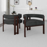COOLMORE Modern Accent Chair Teddy Upholstered Armchair with Open Back 3 Legs Barrel Dining Chair W395P233457