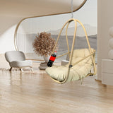 Swing Egg Chair with Stand Indoor Outdoor Wicker Rattan Patio Basket Hanging Chair with C Type W2707P296437
