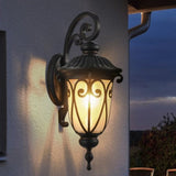 1-pack Classic Outdoor Wall Lantern, Black Vintage Wall Sconce with Bubble Glass, Weatherproof W1340P239408