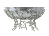 14.2x14.2x10.8" Silver Decorative Aluminum Bowl with Twig Stand W2078P489710