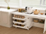 4-in-1 Folding Sewing Table with Lockable Wheels Multi-Functional Craft Station, End Table, W2700P311798