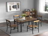 Dining Table Set for 4, Wood Kitchen Table with Chairs Dinning Table Set for Kitchen & Dining Room, 53776842