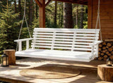 4.5 ft Wooden Porch Swing with Hanging Chains, 880 lbs Heavy Duty Patio Bench Swing for Courtyard & 65145680