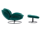 Accent chair TV Chair Living room Chair with Ottoman-GREEN W676P232274