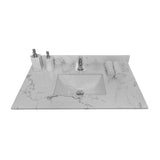 Montary 37inch bathroom vanity top stone carrara white new style tops with rectangle undermount W50921988