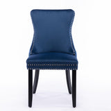 Furniture,Upholstered Wing-Back Dining Chair with Backstitching Nailhead Trim and Solid Wood 12279323