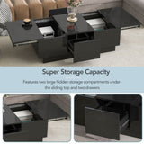 ON-TREND Coffee with 2 large Hidden Storage Compartment, Extendable Cocktail WF303591AAB