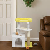 27.5in Cat Tree, Multi-level Cat Tower with Cat Scratching Post and Pad, Cozy Cat Condo, Padded Top 37744591