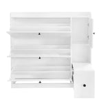 ON-TREND Versatile Tipping Bucket Shoe Cabinet with 3 Flip Drawers, Maximum Storage Entryway WF308545AAK