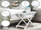 Folding Tray Table, White 36584573