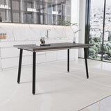 55.12-70.87"expandable modern kitchen dining table, rectangular MDF dining table for 4-6 people, W2189P190486