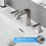 Bathroom Faucets for Sink 3 Hole Brushed Nickel 8 inch Widespread Bathroom Sink Faucet with Pop Up W1932P182001