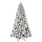 Artificial 8ft Flock LED-lit Christmas Tree with 1460PVC Mixed Branch Tips,Hinged Premium & Foldable 27647635