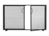 38.5x31 inch Black Fireplace Screen, Hand-Forged Iron Spark Guard with Magnetic Doors for Living 27873187