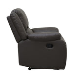 Modern Reclining Chair Dark Brown Faux Leather Upholstery Pillowtop Arms Solid Wood Frame 1pc Living B011P188428