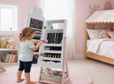White, rabbit-themed, MDF, spray-painted, 1-door, 1-drawer fabric cabinet for children's jewelry and 75175531