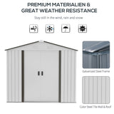 ZNTS Steel Storage Shed Garden Tool house 7' x 4' White-AS （Prohibited by WalMart） 31016730