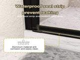 Semi-Frameless Folding Pivot Hinged Shower Door 34-35.2 in. W x 72 in. H,1/4" Tempered W3887P395451