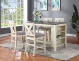 Modern Casual 1pc Counter Height High Table w Storage Shelves Wooden Kitchen Breakfast Table B01164100