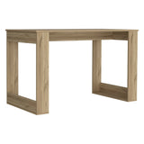 Writing Desk with Ample Workstation and Sturdy Legs, Light Oak B097133091