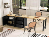 89.7''Wooden Sideboard with Extendable Table,Multifunctional Storage Cabinet with 2 Doors N711P334768O