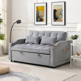 Modern Velvet Loveseat Futon Sofa Couch w/Pullout Bed,Small Love Seat Lounge Sofa with adjustable W2297P224268