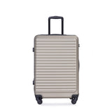 3 Piece Luggage Sets ABS Lightweight Suitcase with Two Hooks, Spinner Wheels, TSA Lock, 74309994