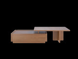 Luxury Walnut Wood Square Coffee Table with Large Hidden Storage, Expandable Tabletop Center Table W5909P533839